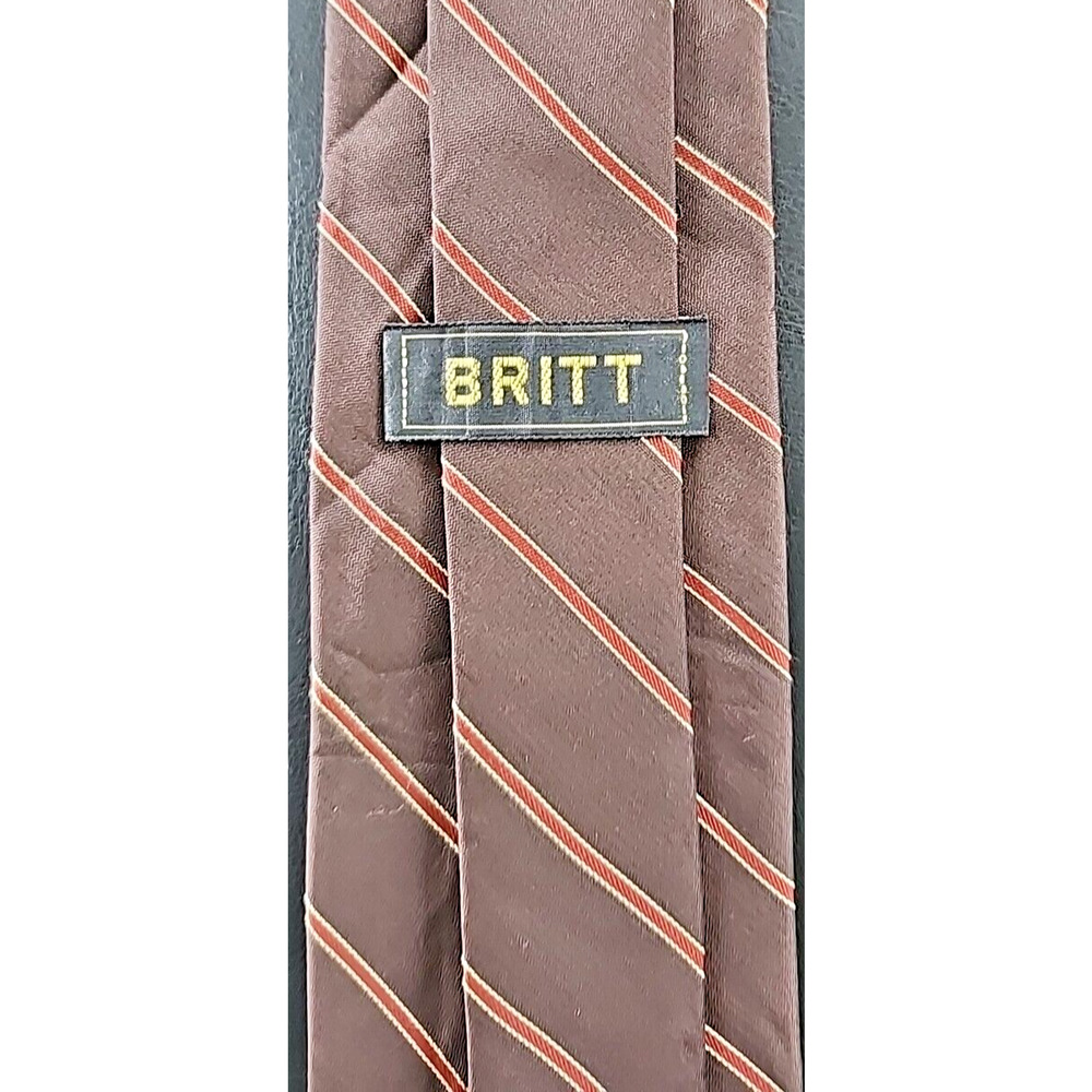 Men's Neck Tie Britt Silk L56" W 3.0" Brown
